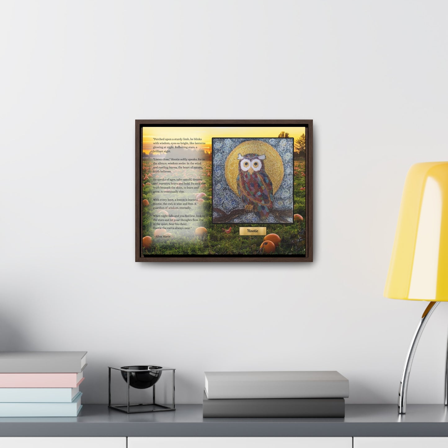 Wisdom Owl Wall Art | Moonlit Night Poetry Print 'Hootie' | Spiritual Guardian Gift