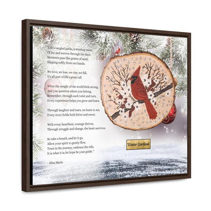 Cardinal Christmas Wall Art | Winter Poetry Print | Holiday Comfort Decor