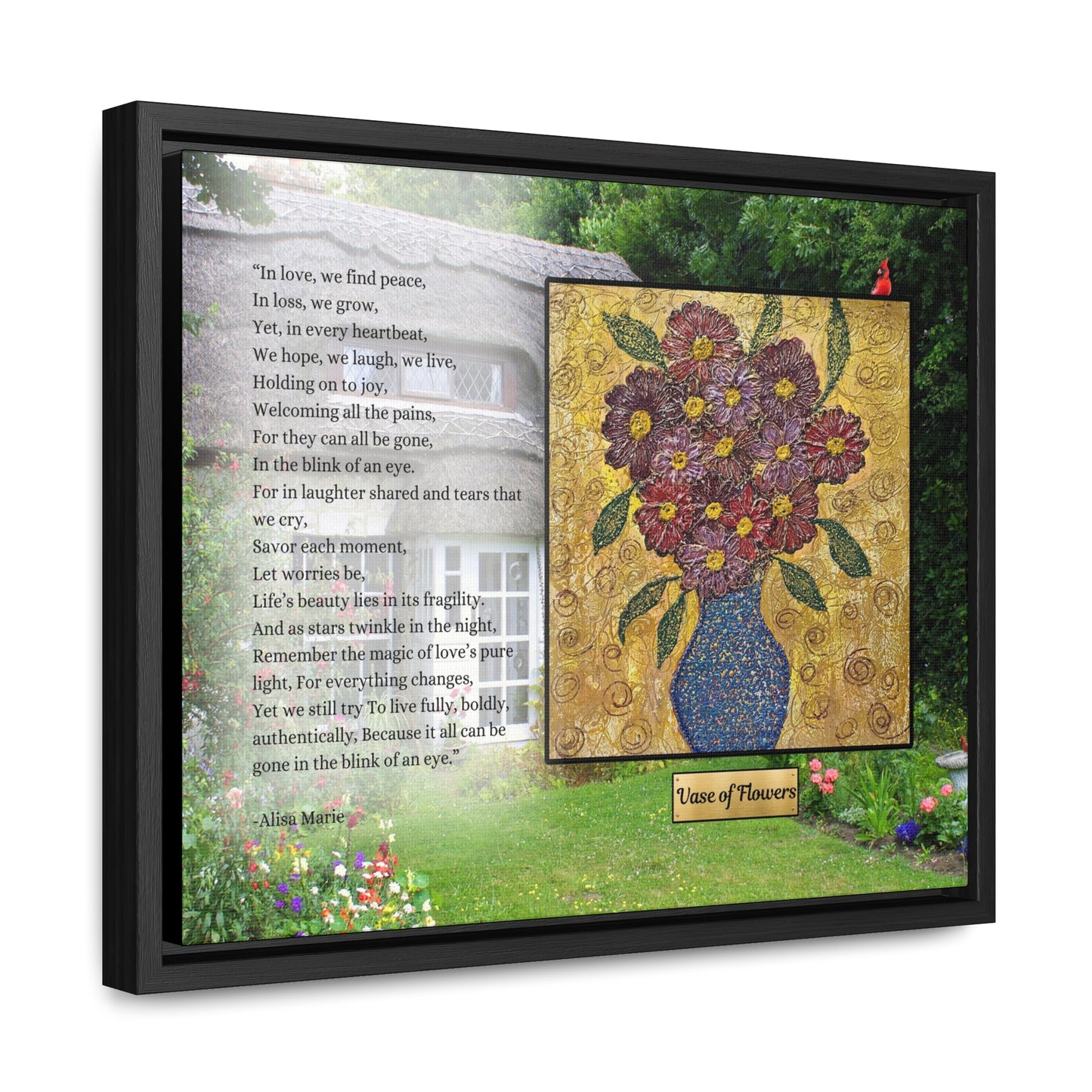 Floral Garden Wall Art | Living Fully Poetry Print | Mindful Joy Decor