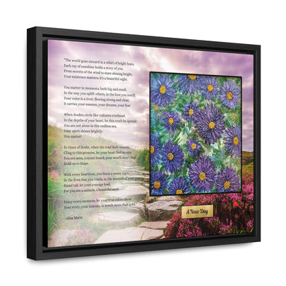 Inspirational Wall Art | Purple Flower Poetry Print 'A New Day' | Self Worth Encouragement Gift