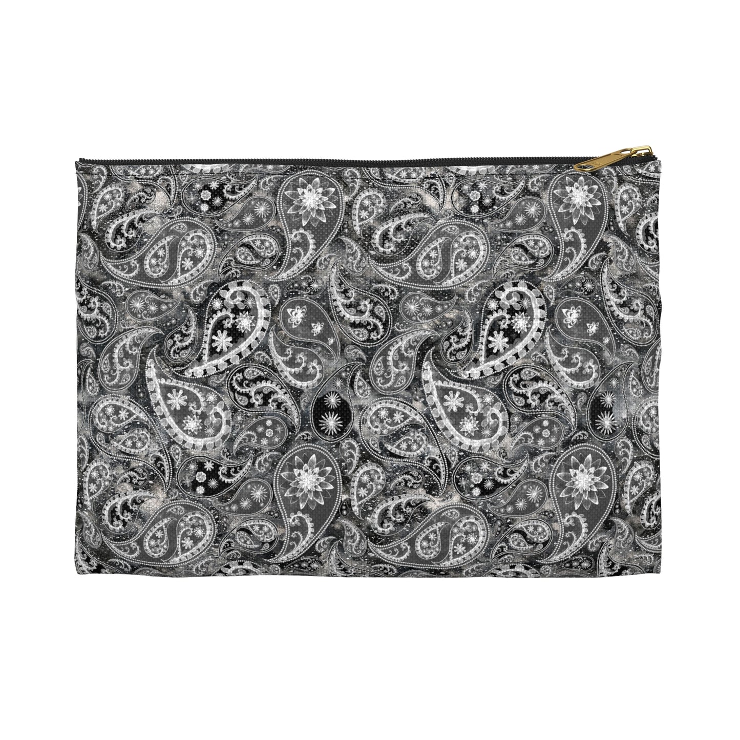 Black and White Paisley Accessory Pouch