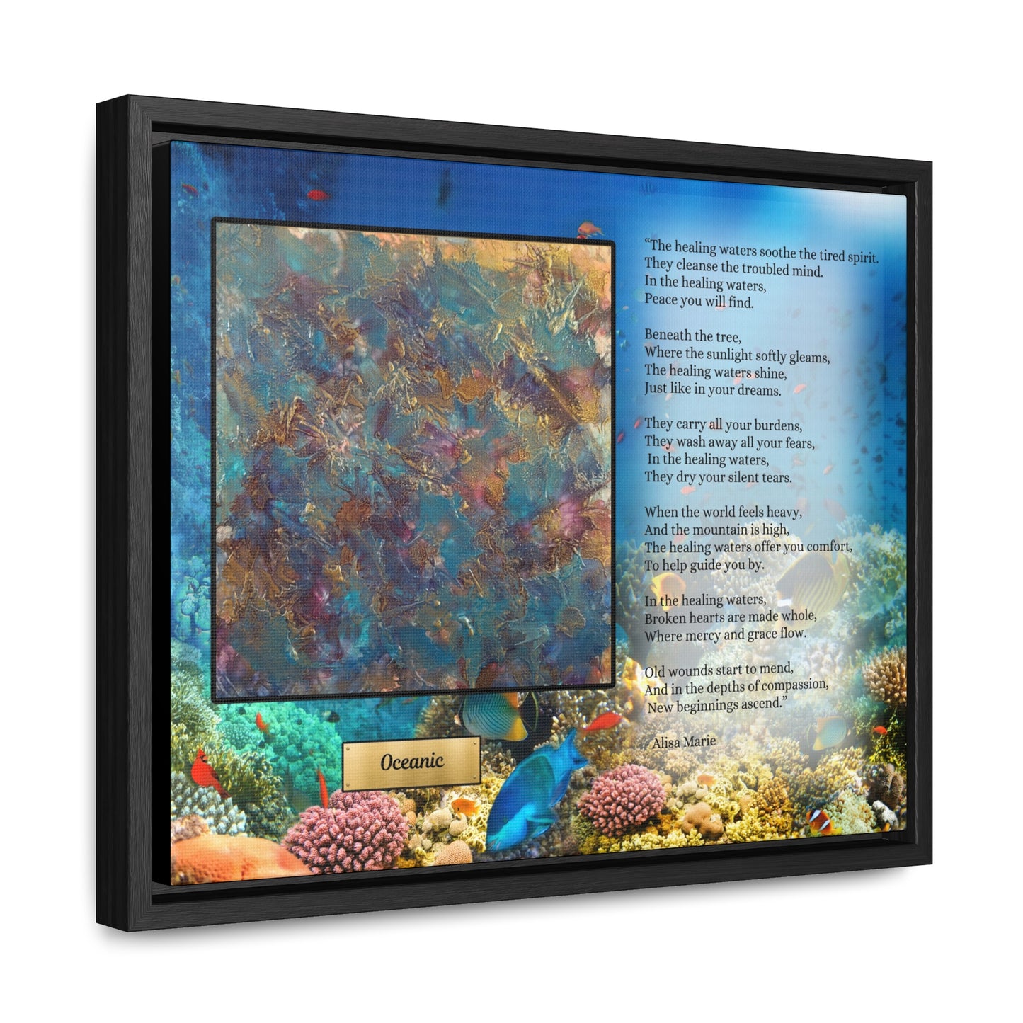 Ocean Healing Wall Art | Underwater Poetry Print 'Oceanic' | Meditation Water Art