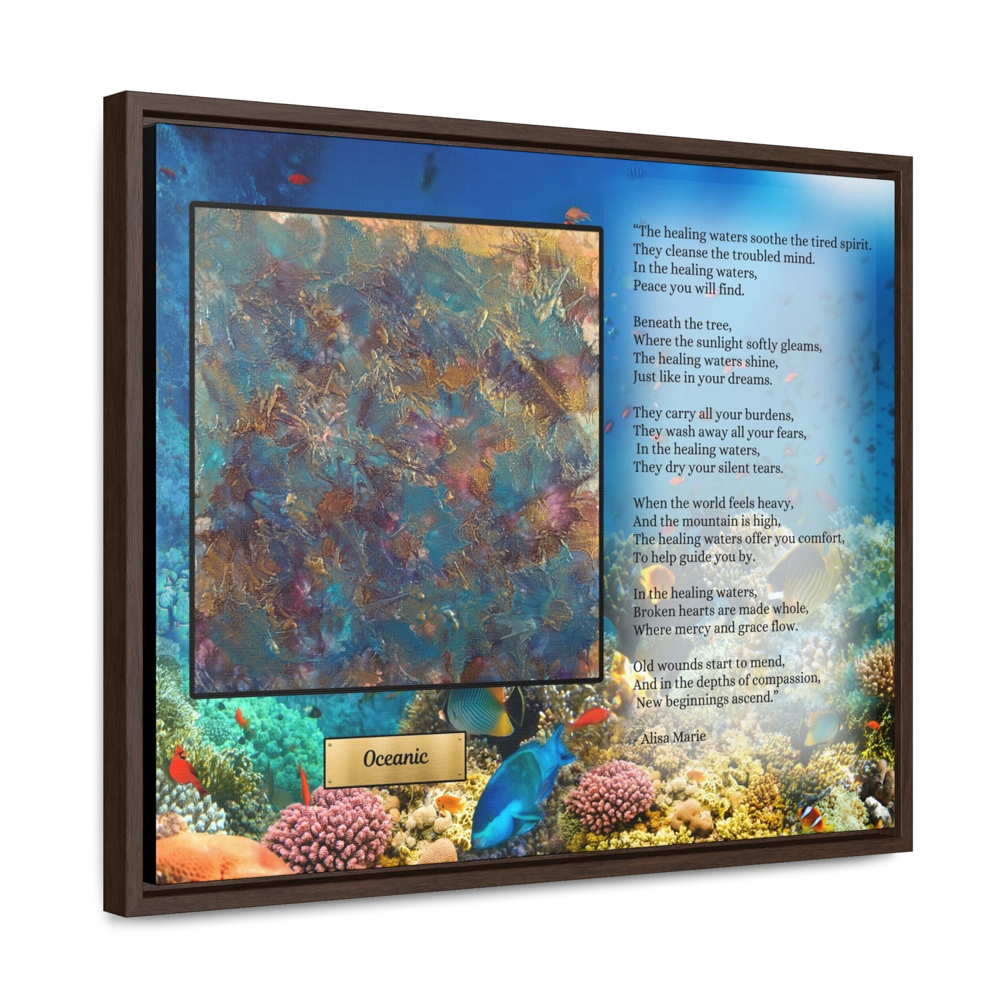 Ocean Healing Wall Art | Underwater Poetry Print 'Oceanic' | Meditation Water Art