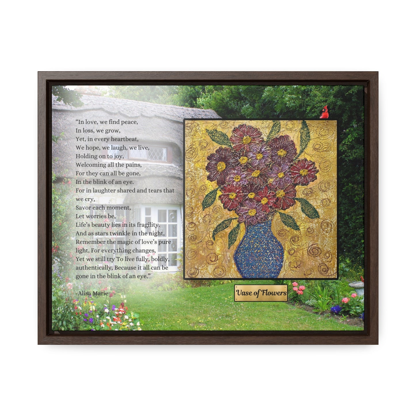 Floral Garden Wall Art | Living Fully Poetry Print | Mindful Joy Decor