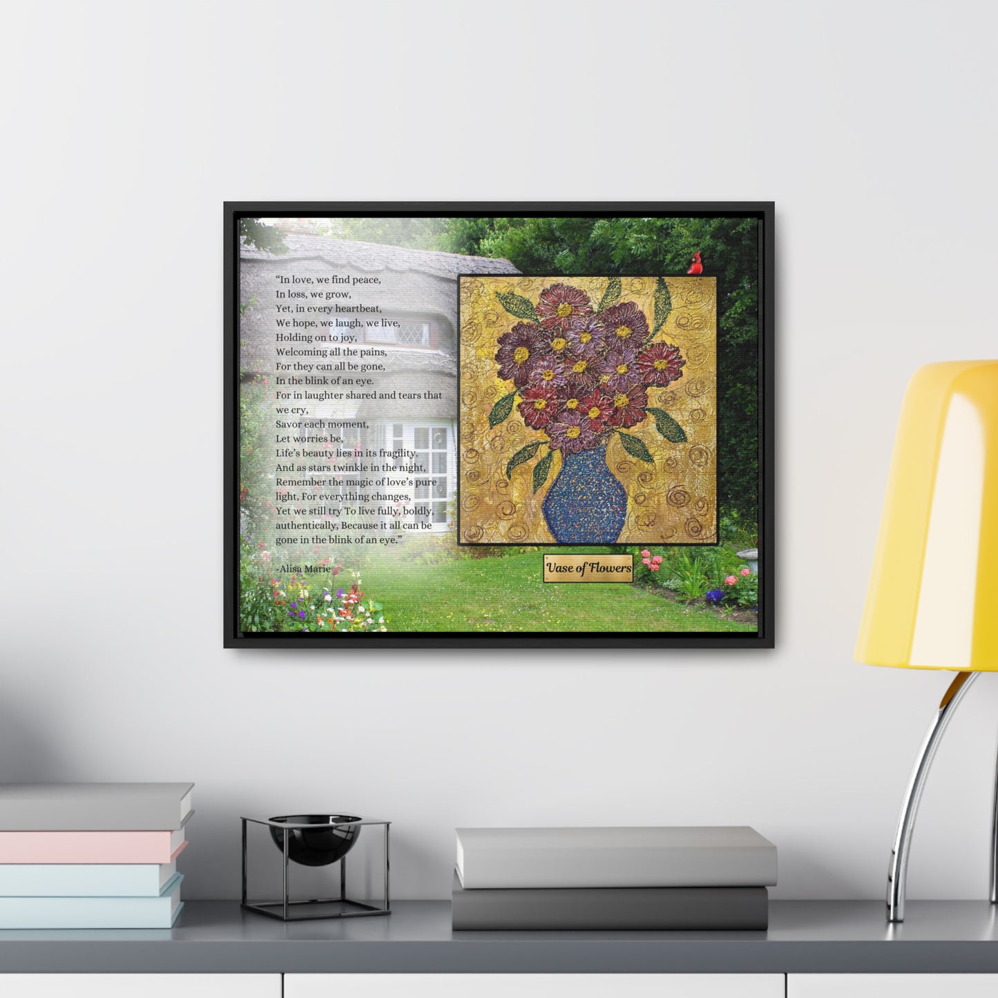 Floral Garden Wall Art | Living Fully Poetry Print | Mindful Joy Decor