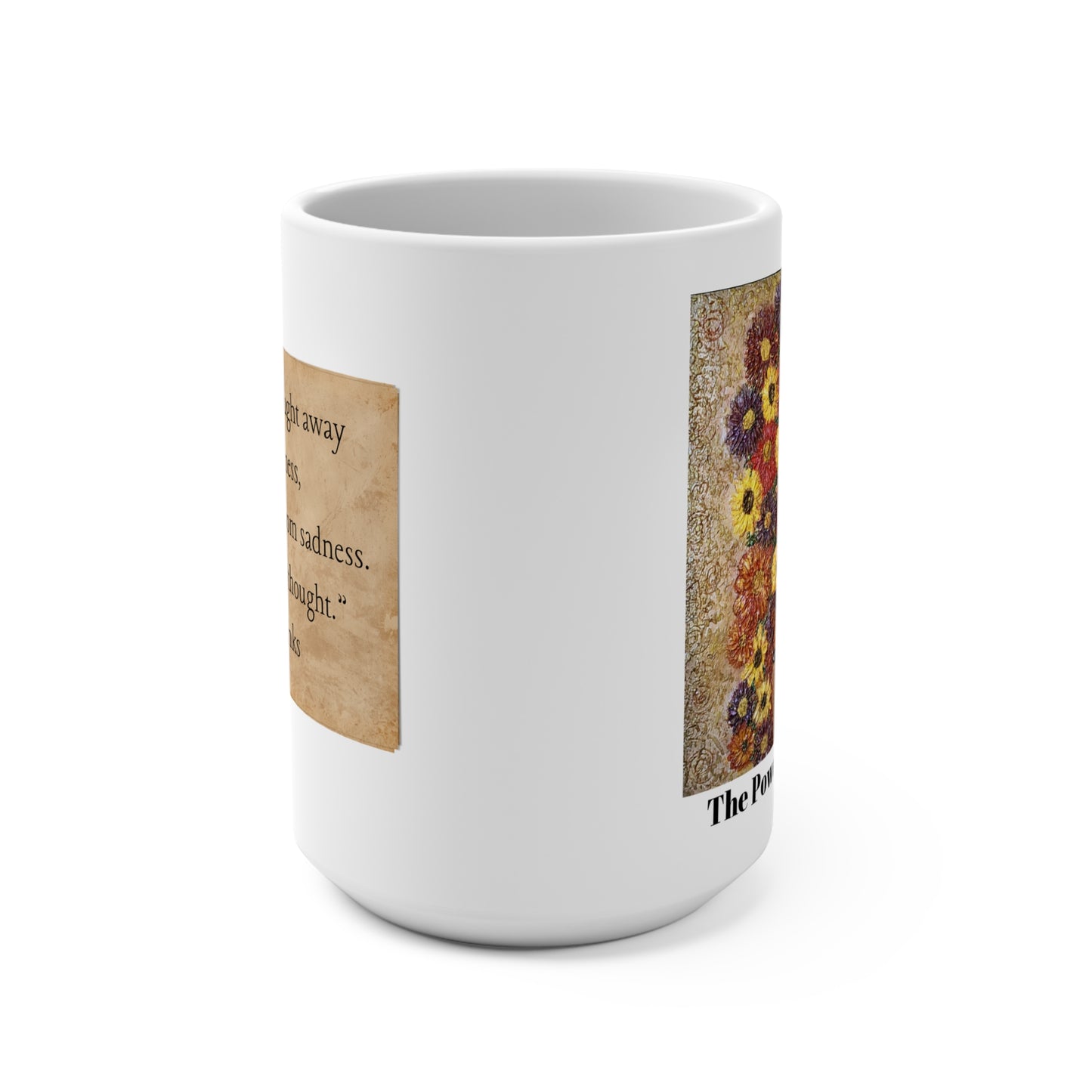 Power of Thought Mug - Inspirational Woman Ceramic Mug, 15oz Coffee Cup, Unique Gift