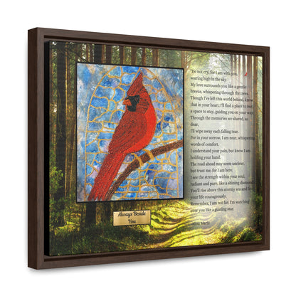 Cardinal Memorial Gift | Sympathy Wall Art with Poem 'Always Beside You' | Loss of Loved One Comfort Print