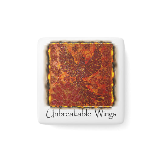 Unbreakable Wings, Phoenix Glossy Porcelain Art Magnet, Motivational  Gift