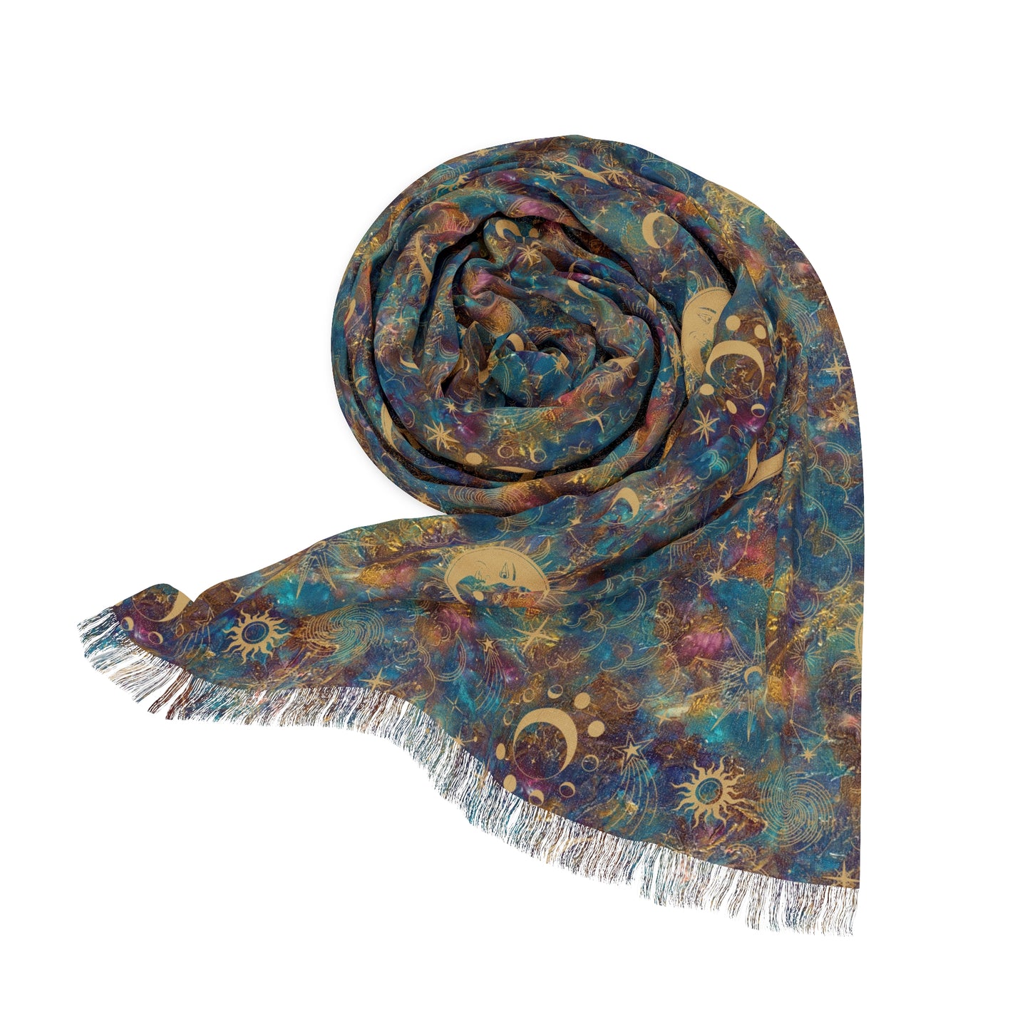 Fringe Scarf - Oceanic Print