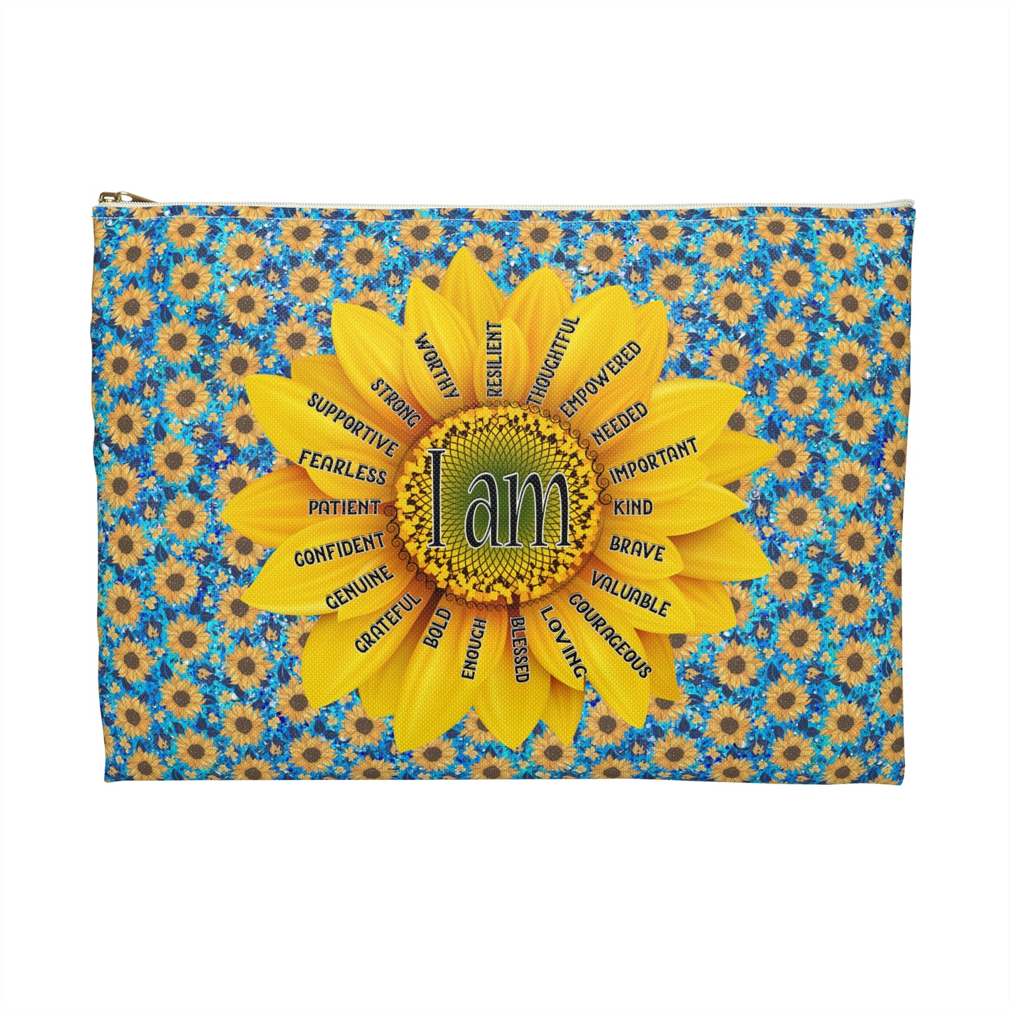 Sunflower Affirmation Accessory Pouch