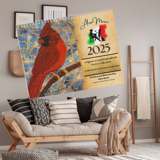 2025 Art Wall Calendar | 12 Frameable Original Prints with Poetry