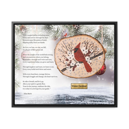 Cardinal Christmas Wall Art | Winter Poetry Print | Holiday Comfort Decor