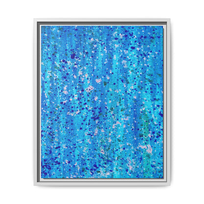 Healing Rain – Framed Canvas Art Print (16×20) | A Meditation in Blue & Renewal