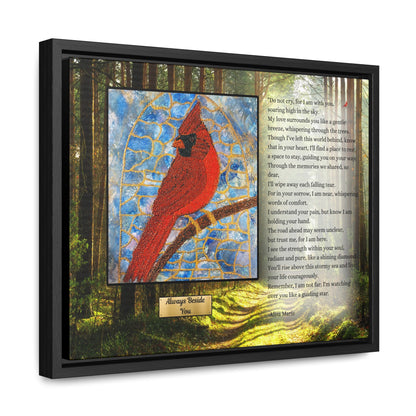 Cardinal Memorial Gift | Sympathy Wall Art with Poem 'Always Beside You' | Loss of Loved One Comfort Print