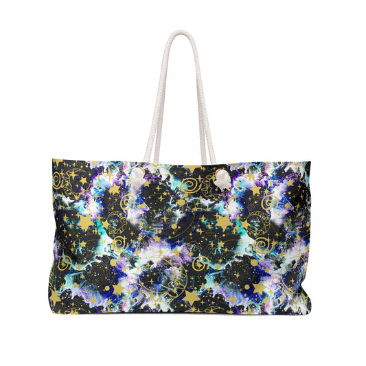 Cosmic Moon and Stars Weekender Bag