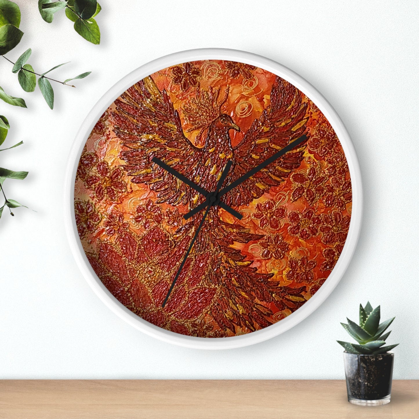 Unbreakable Wings -Phoenix Wall Clock