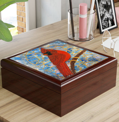 Always Beside You Cardinal Jewelry Box - Memorial Keepsake Box