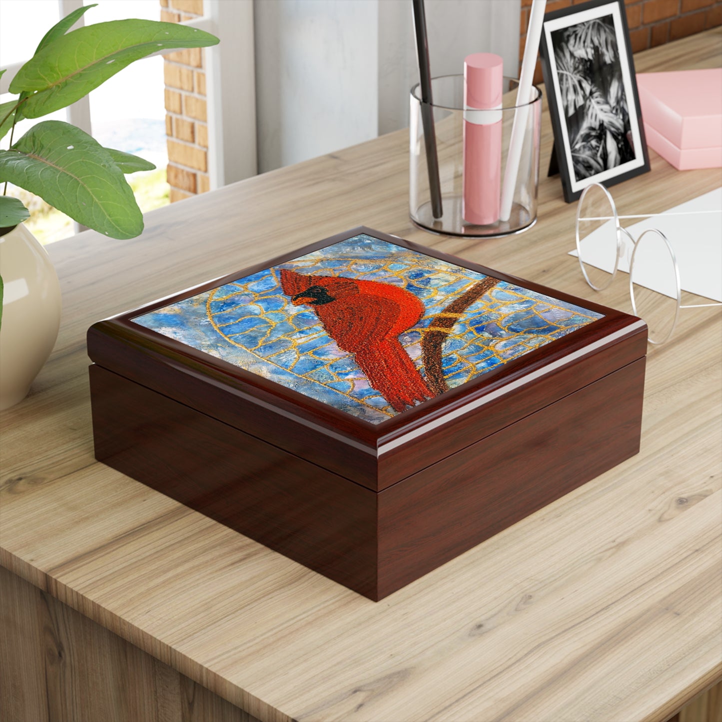 Always Beside You Cardinal Memorial Jewelry Box - In Memory Of Gift