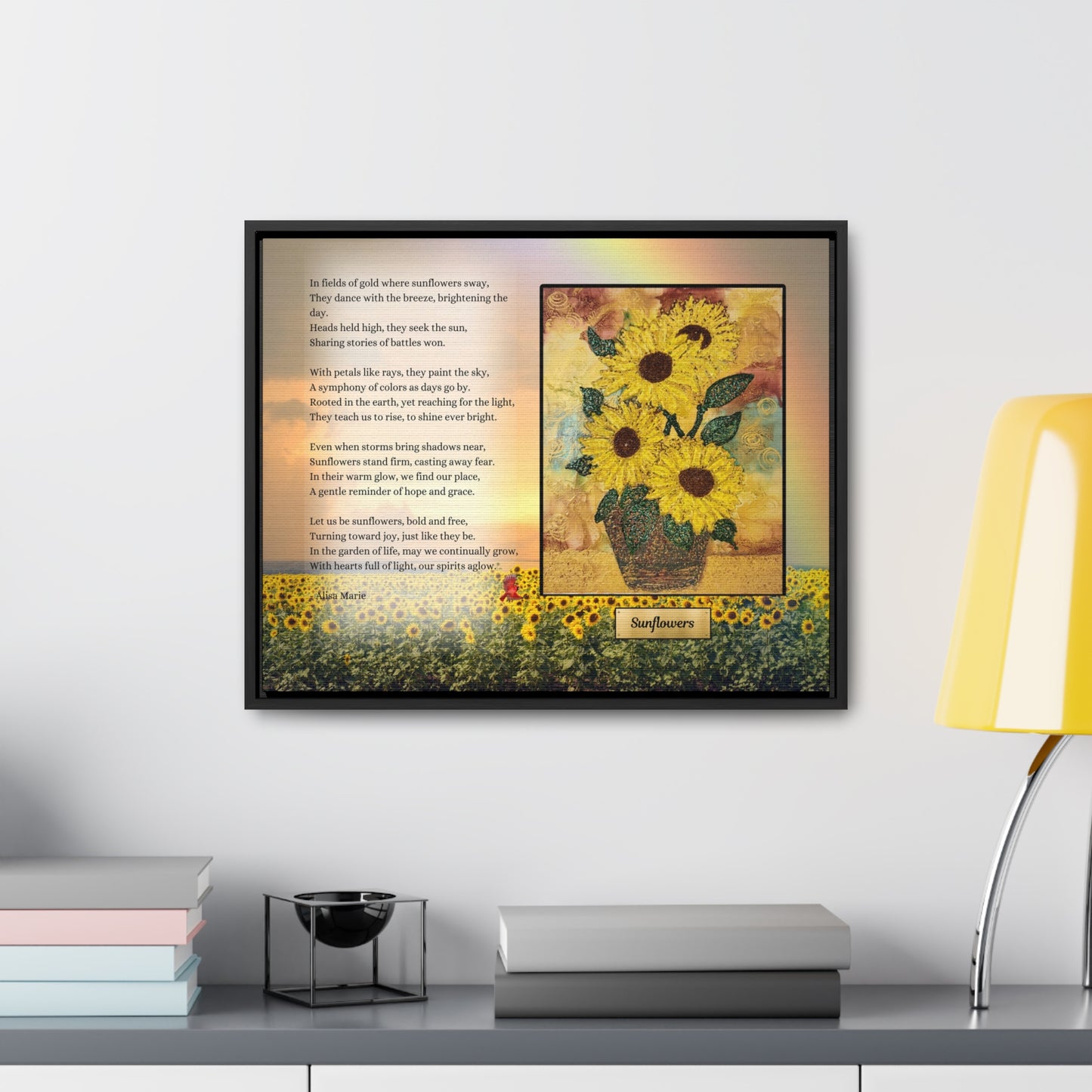 Sunflower Joy Wall Art | Inspirational Poetry Print | Growth & Hope Decor