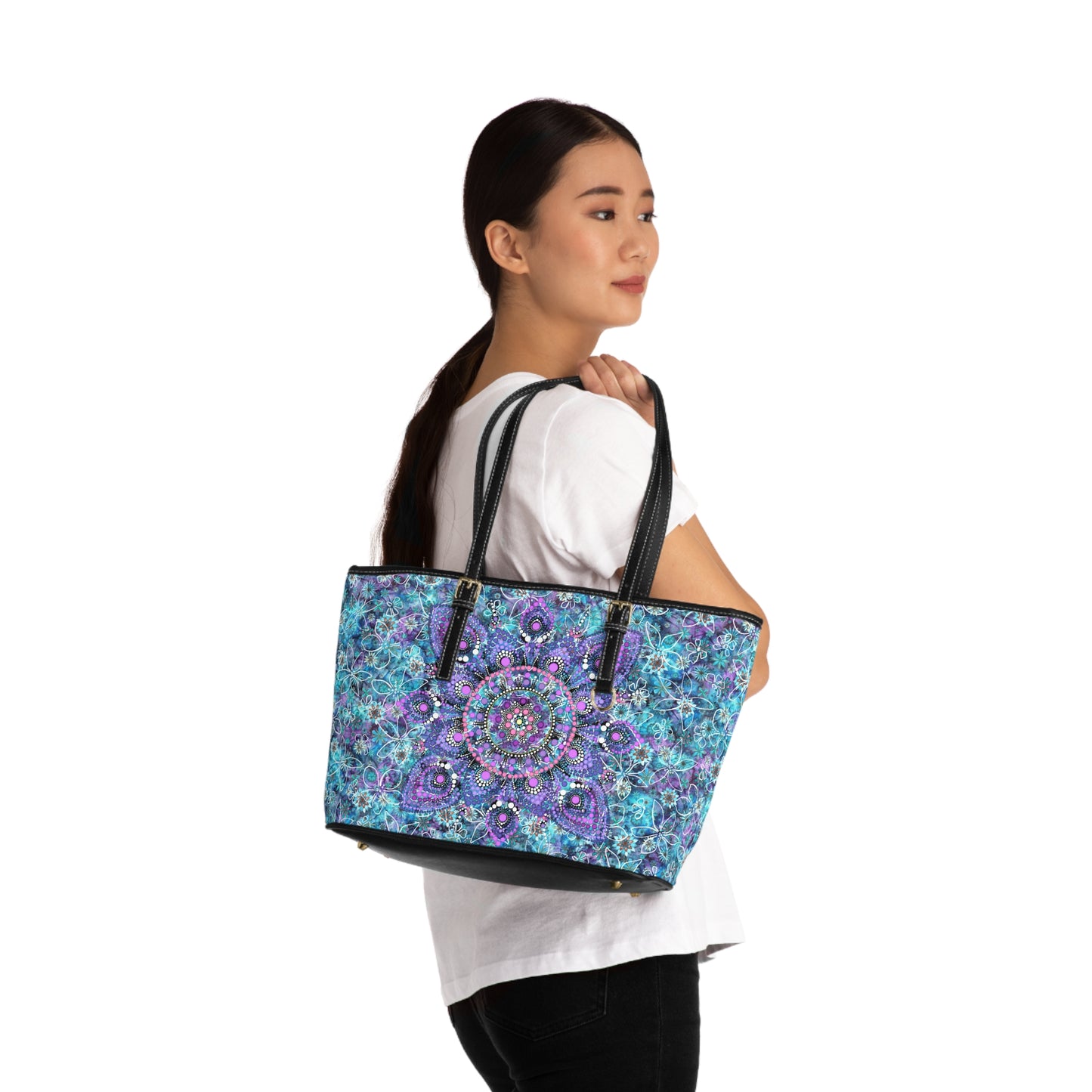 Blue and Purple Mandala Shoulder Tote Bag - Limited Edition