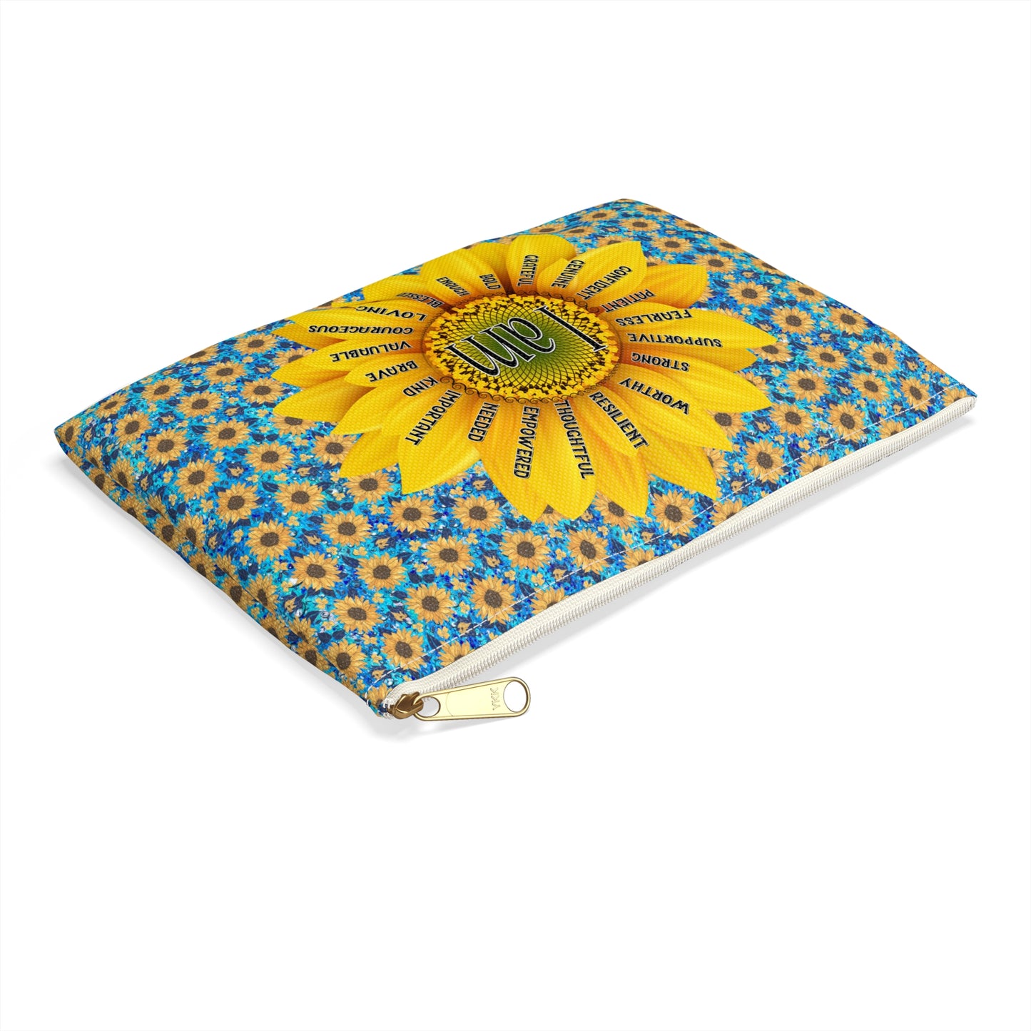 Sunflower Affirmation Accessory Pouch