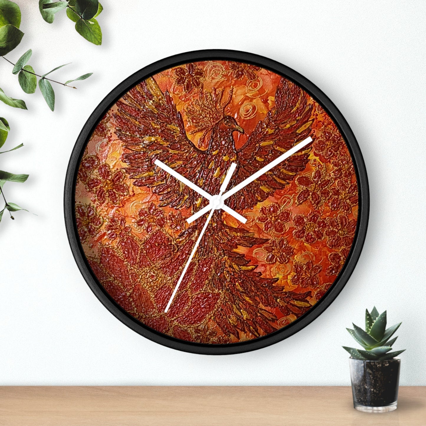 Unbreakable Wings -Phoenix Wall Clock