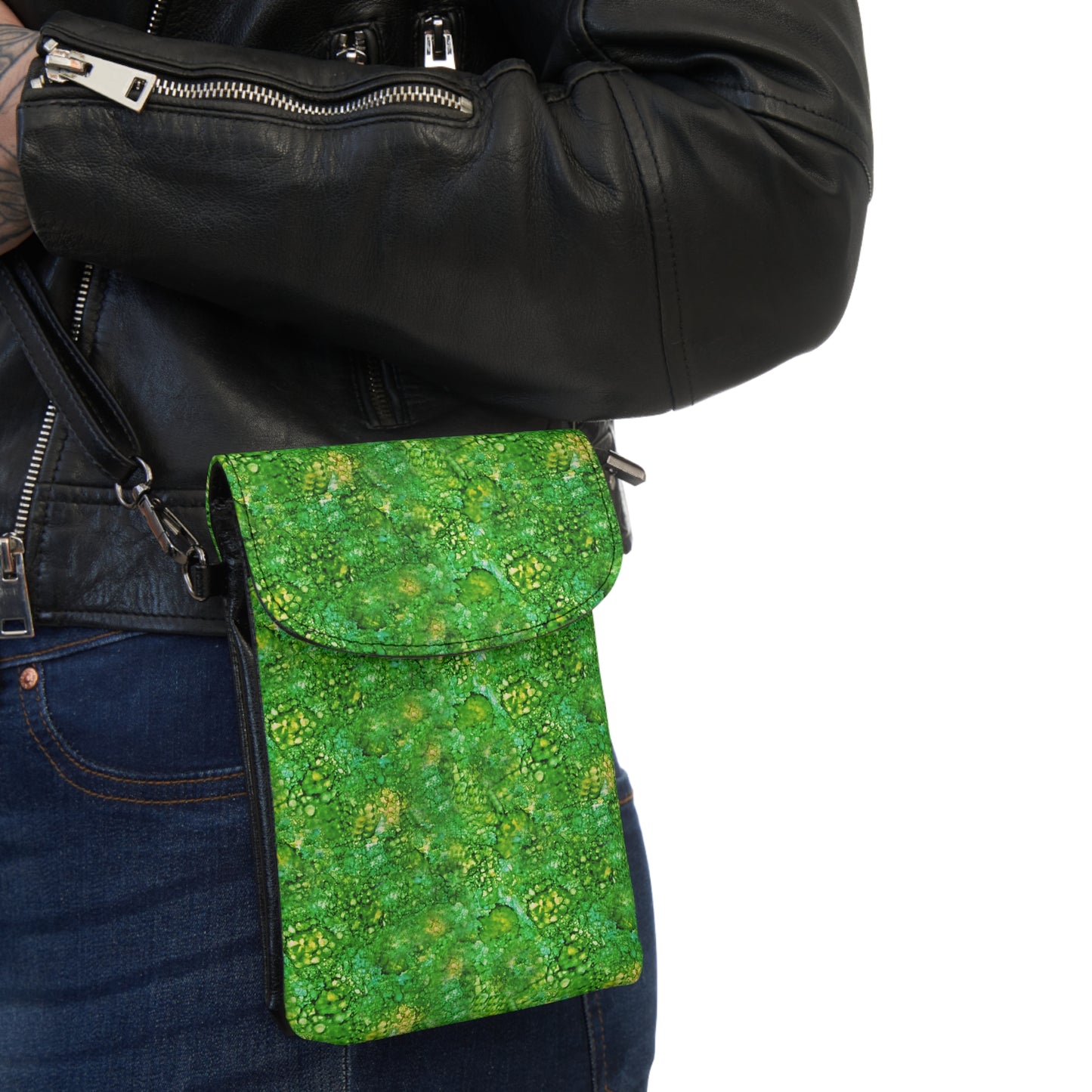 Crossbody Cell Phone Bag - Emerald Dreams