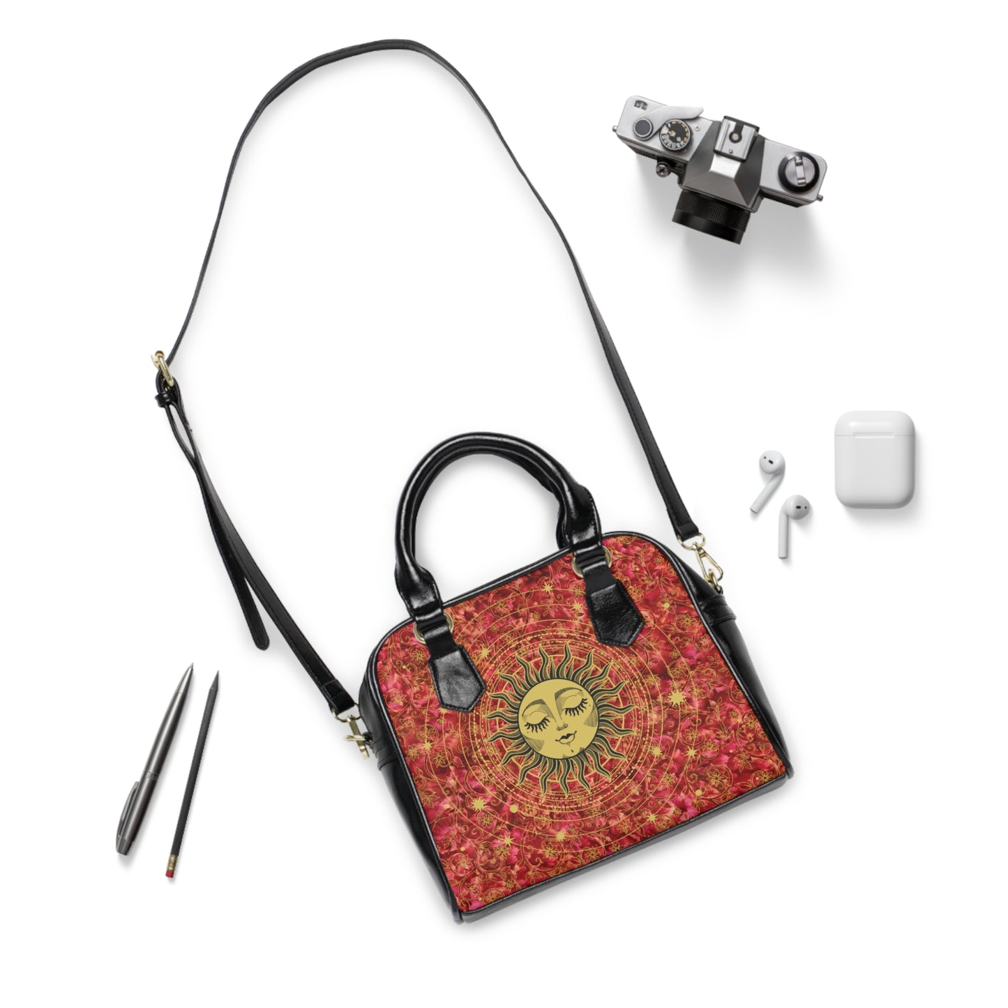 Celestial Sun and Stars Satchel Handbag