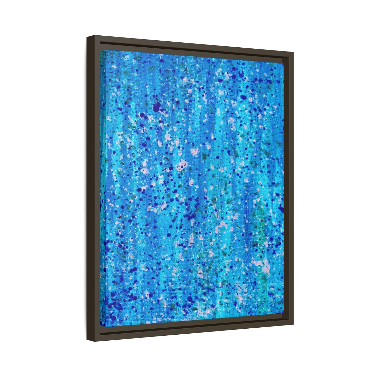 Healing Rain – Framed Canvas Art Print (16×20) | A Meditation in Blue & Renewal