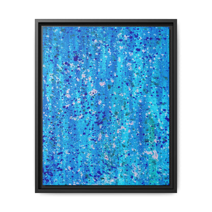 Healing Rain – Framed Canvas Art Print (16×20) | A Meditation in Blue & Renewal