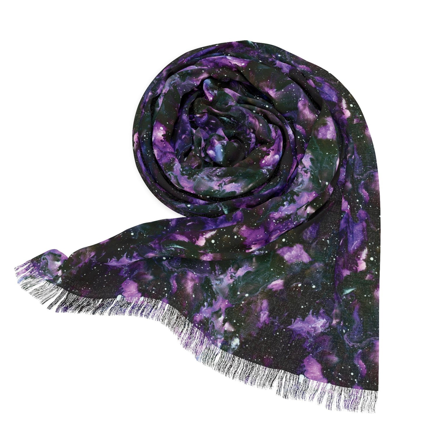 Purple Storm- Galaxy Art Scarf with Fringe