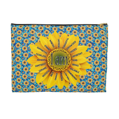 Sunflower Affirmation Accessory Pouch