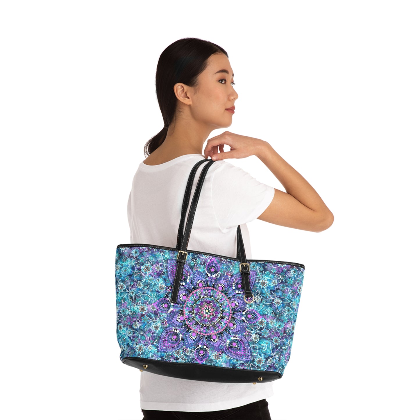 Blue and Purple Mandala Shoulder Tote Bag - Limited Edition