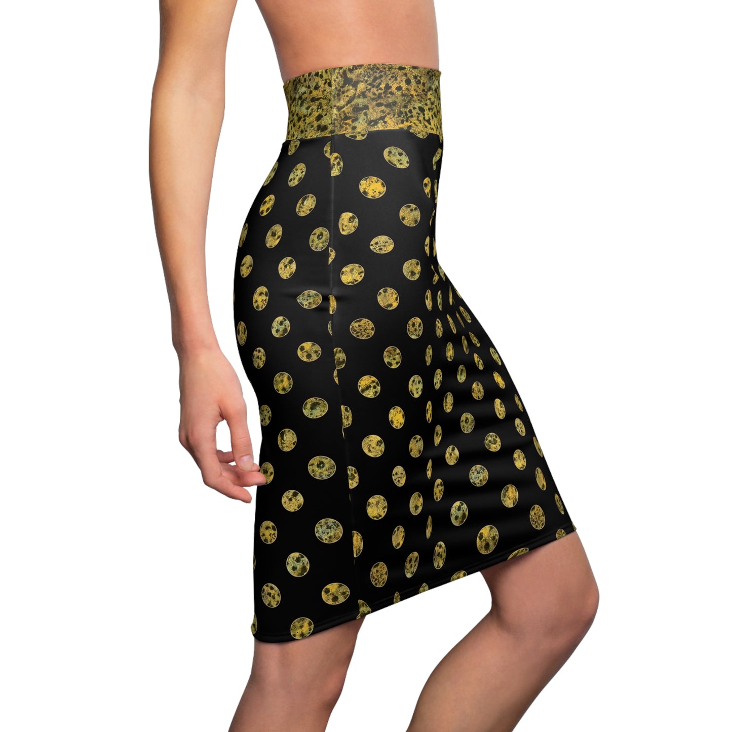 Leopard Print Polka Dot Pencil Skirt