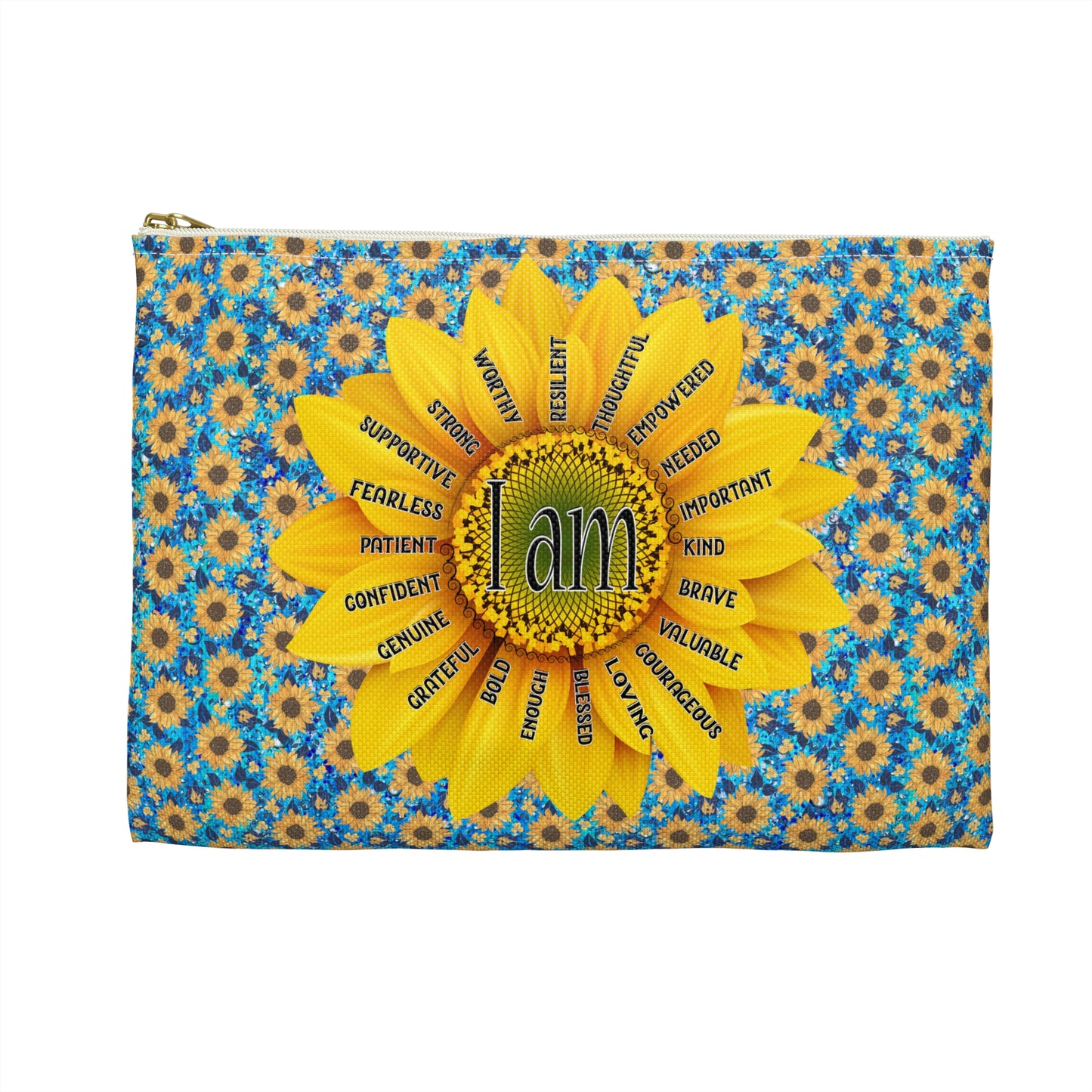 Sunflower Affirmation Accessory Pouch