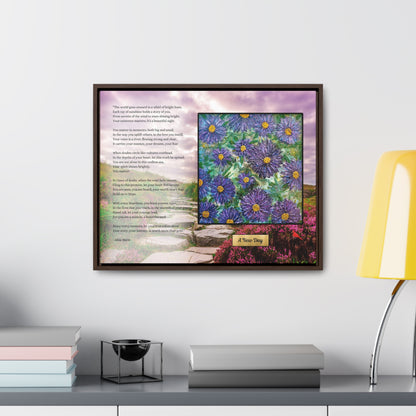 Inspirational Wall Art | Purple Flower Poetry Print 'A New Day' | Self Worth Encouragement Gift