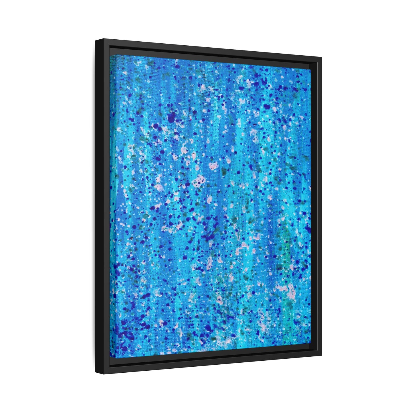 Healing Rain – Framed Canvas Art Print (16×20) | A Meditation in Blue & Renewal