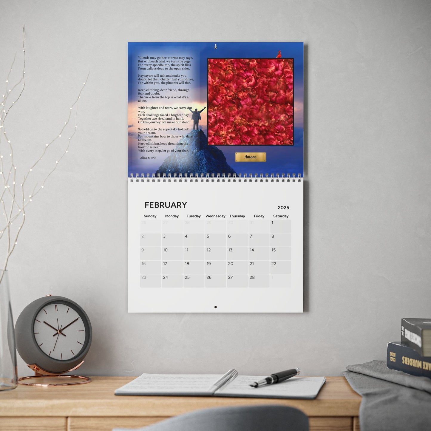 2025 Art Wall Calendar | 12 Frameable Original Prints with Poetry