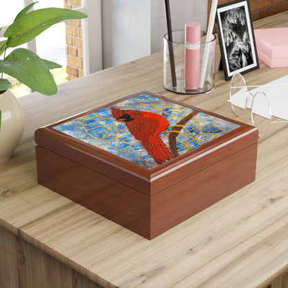 Always Beside You Cardinal Memorial Jewelry Box - In Memory Of Gift