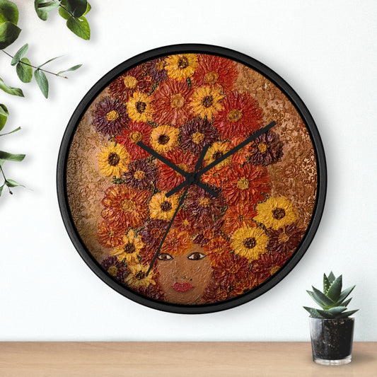 Power of Thought- Flower Girl Wall Clock