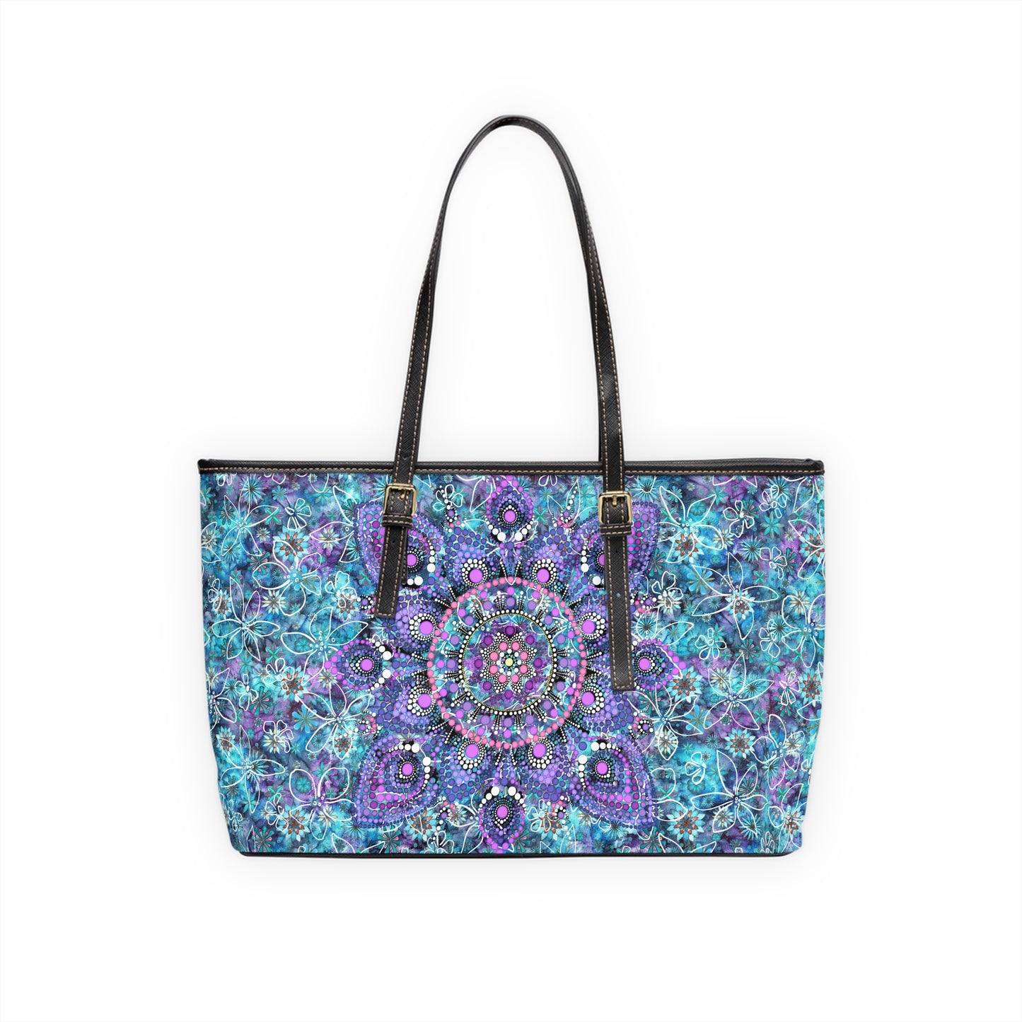 Blue and Purple Mandala Shoulder Tote Bag - Limited Edition