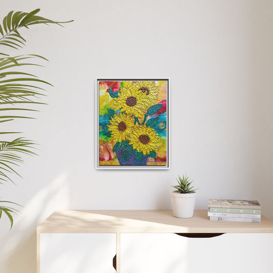Sunflowers – Framed Canvas Art Print (16×20) | A Radiant Reminder to Bloom