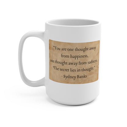 Power of Thought Mug - Inspirational Woman Ceramic Mug, 15oz Coffee Cup, Unique Gift