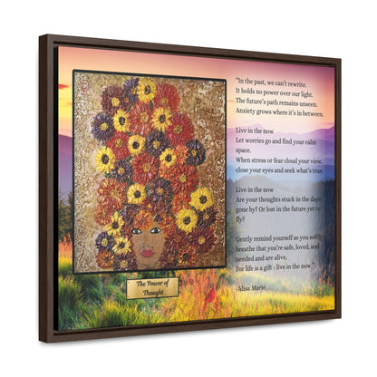 Mindfulness Wall Art | Sunflower Woman Poetry Print | The Power of Thought Gift