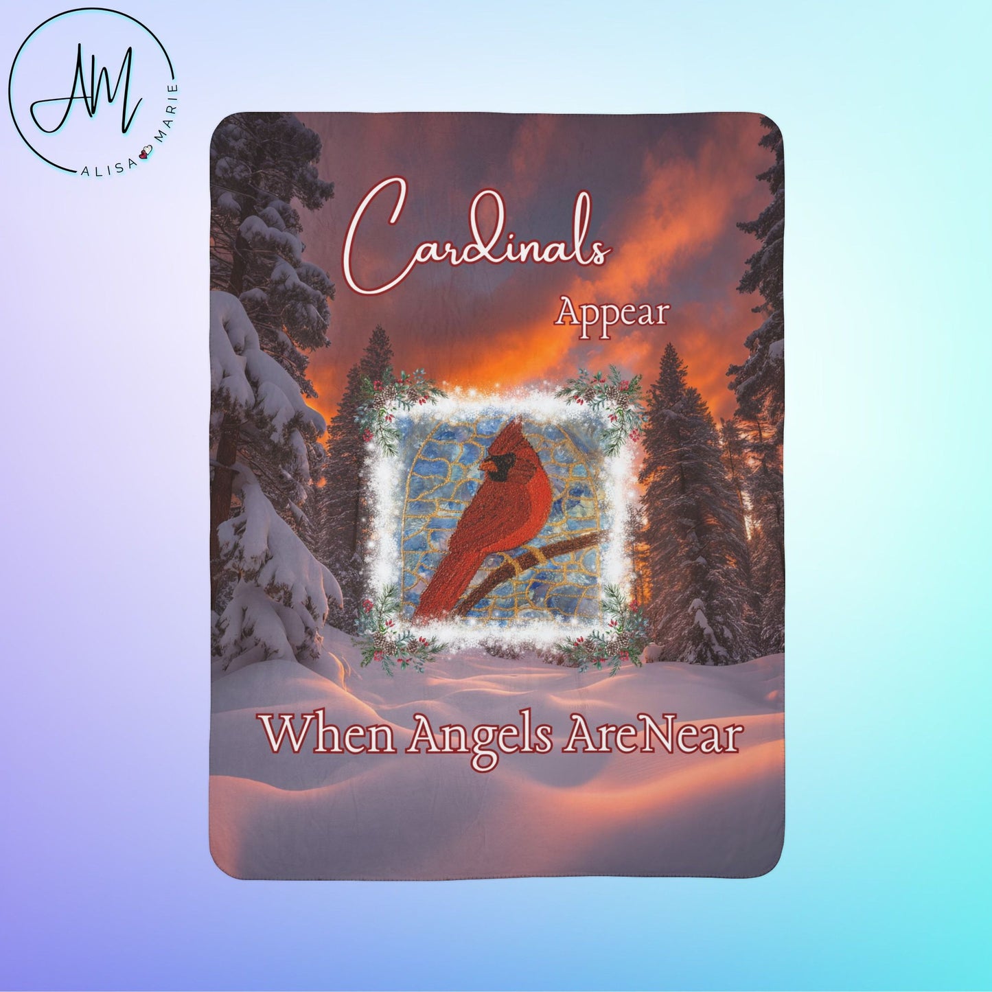 Cardinal Fleece Sherpa Blanket - Always Beside You -Special Occasion Gift