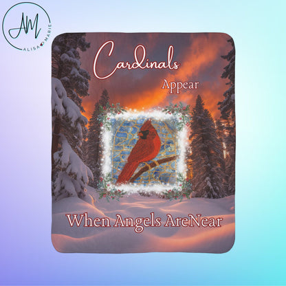 Cardinal Fleece Sherpa Blanket - Always Beside You -Special Occasion Gift