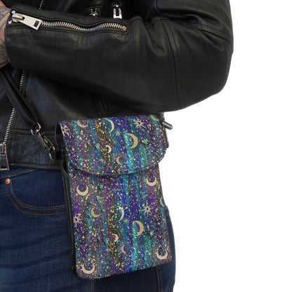 Celestial Moon and Stars Crossbody Phone Bag