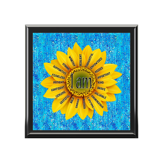 Affirmation Sunflower Jewelry Box - Special Occasion Gift