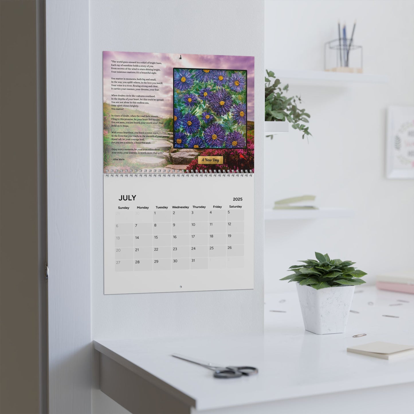 2025 Art Wall Calendar | 12 Frameable Original Prints with Poetry