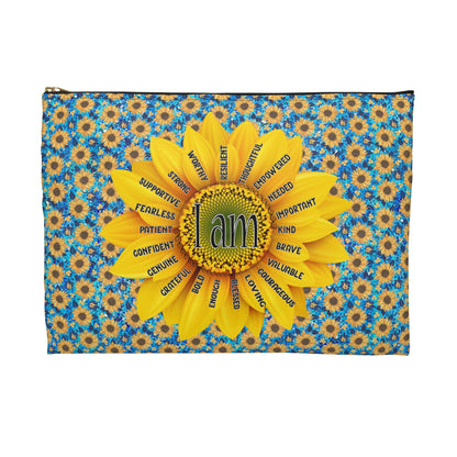 Sunflower Affirmation Accessory Pouch